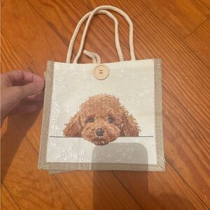 Cute Dog Print Tote Bag with Rope Handles